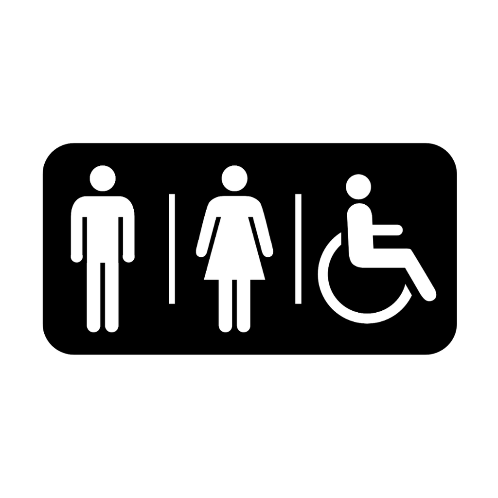 Accessible Toilet Sign |  Inclusive Restroom Sign crafted from premium laser-cut steel with a durable powder-coated finish.