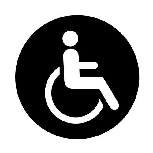 Accessible Toilet Sign | Wheelchair Bathroom Sign crafted from premium laser-cut steel with a durable powder-coated finish.