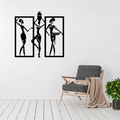 African wall art displayed in a modern or cultural interior space