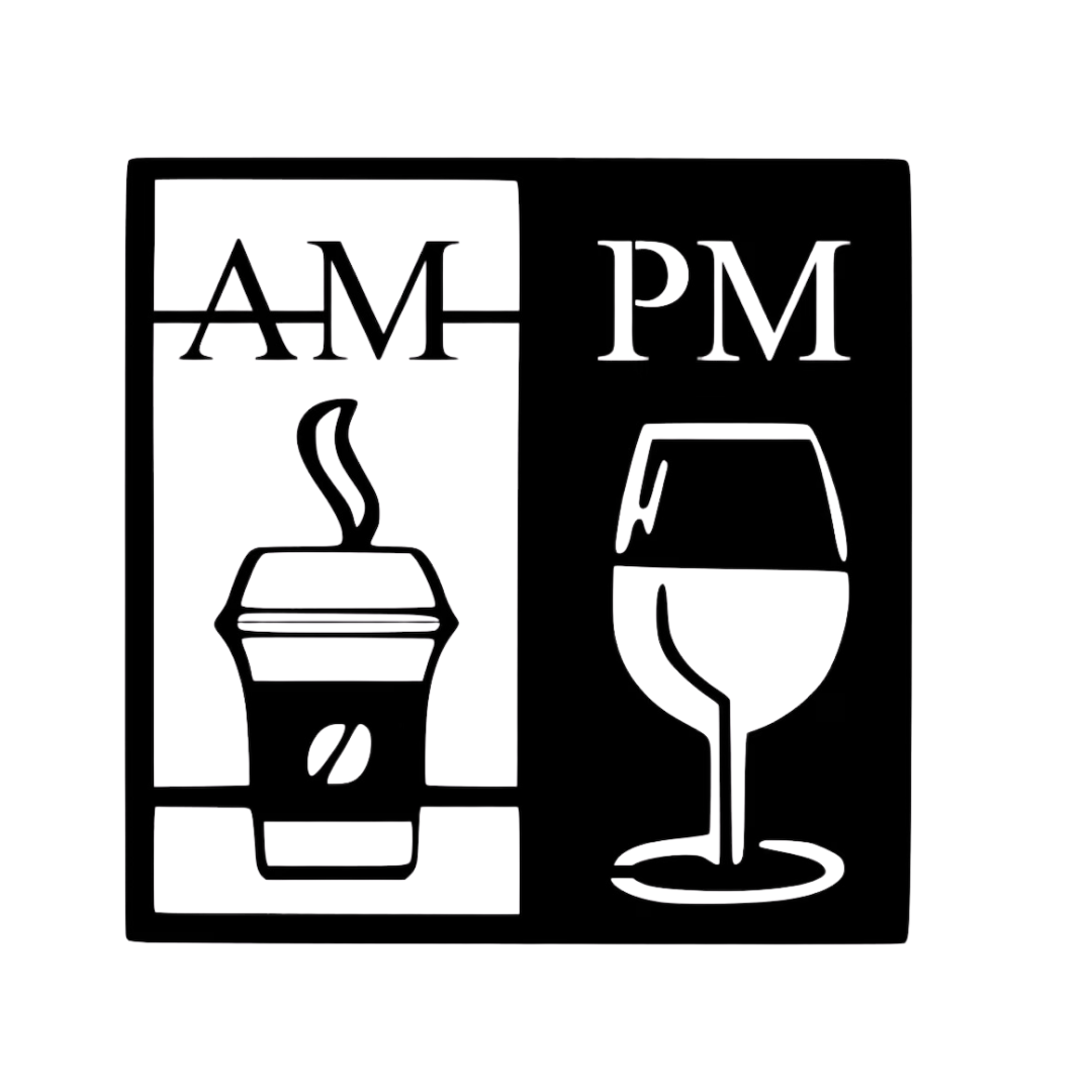 AM Coffee • PM Wine | Kitchen Metal Wall Art crafted from premium laser-cut steel with a durable powder-coated finish.