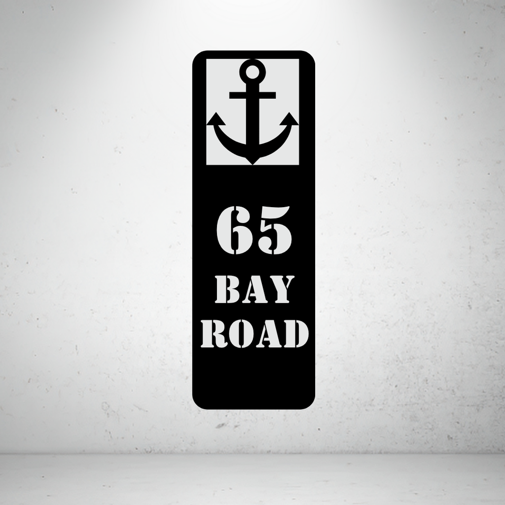Anchor Point Sign | Custom Nautical Metal House Number