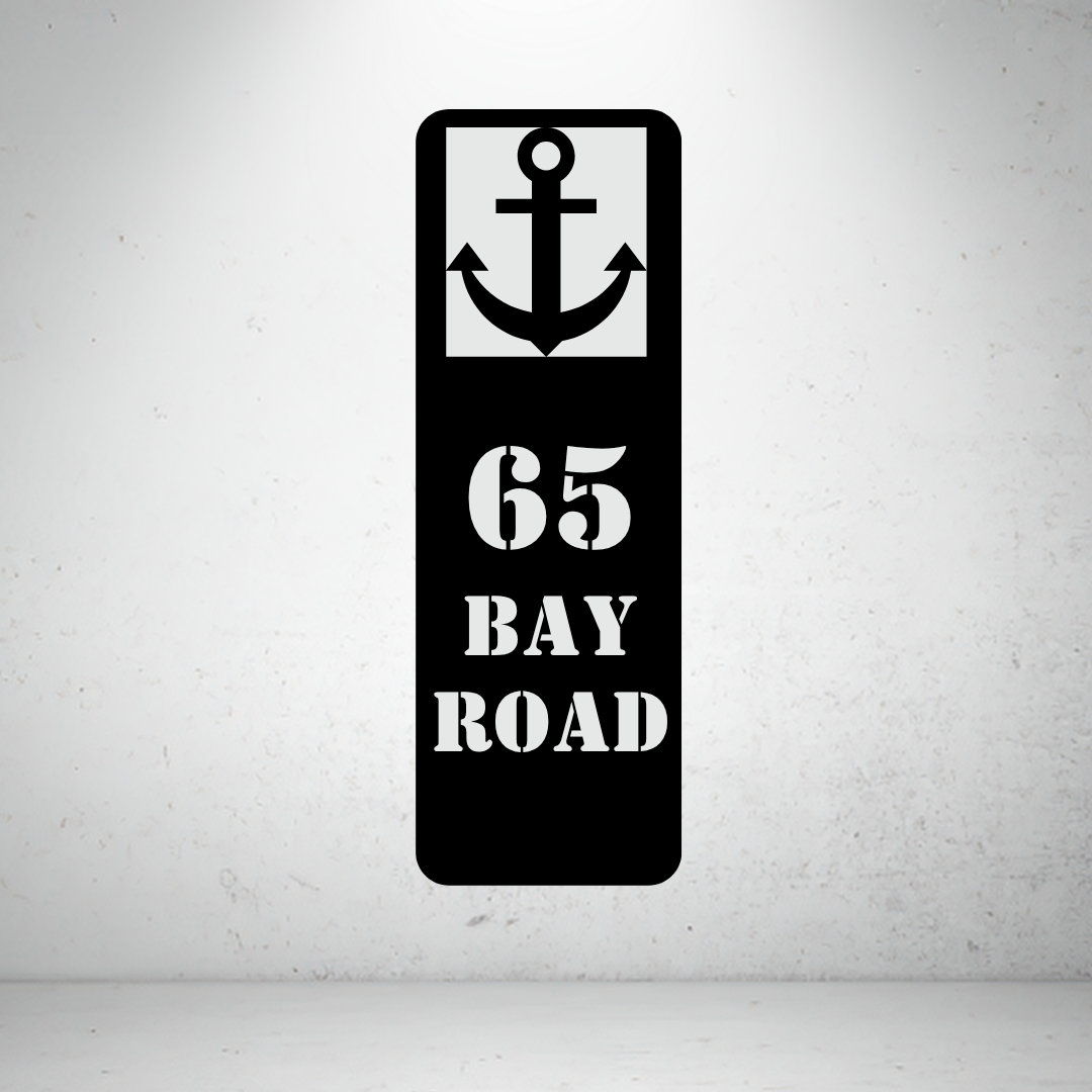 Anchor Point Sign | Custom Nautical Metal House Number
