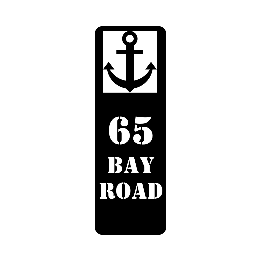 Anchor Point Sign | Custom Nautical Metal House Number