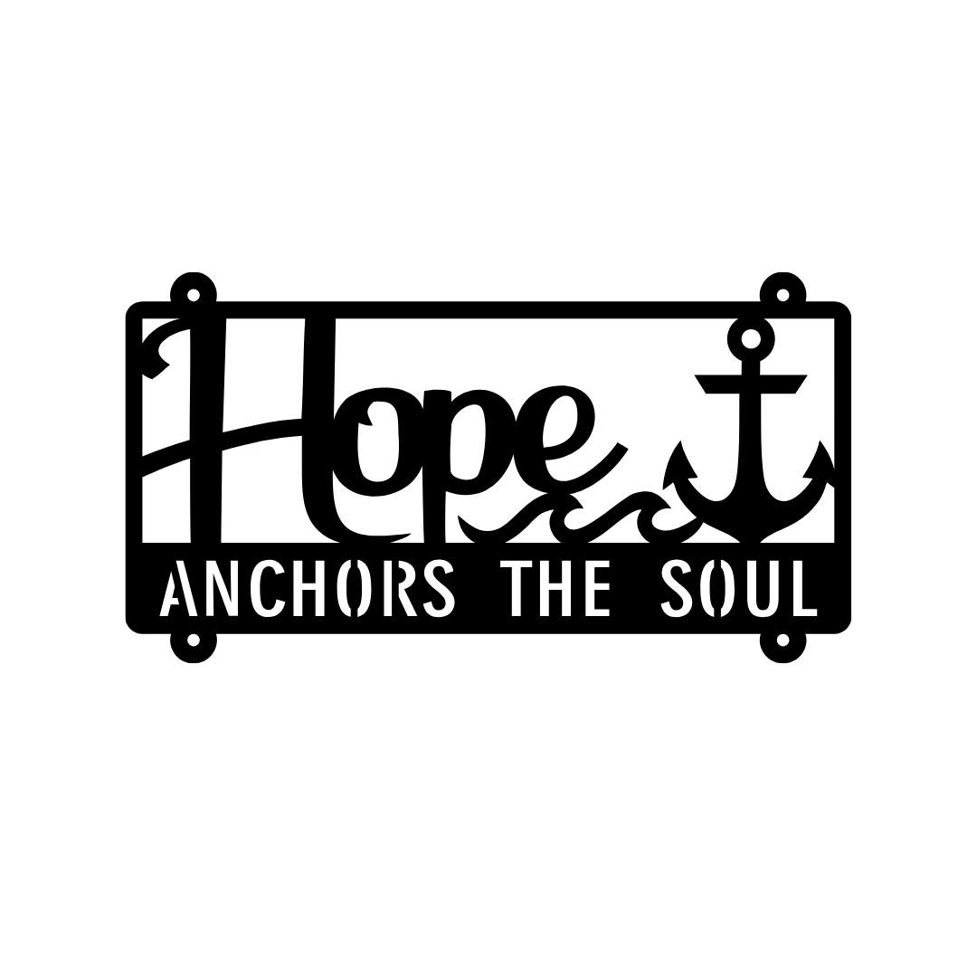 Anchored in Faith | Hope Anchors the Soul Metal Wall Art crafted from premium laser-cut powder-coated steel.