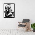 Apex Rider Motorcycle Rider Metal Wall Art displayed in a bright, modern living space above a contemporary armchair.