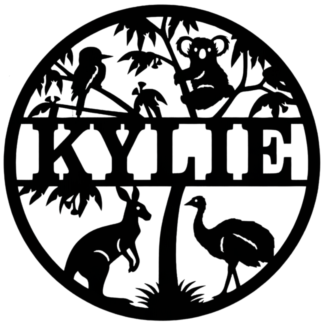 Aussie Adventure animal wall sign isolated on plain background