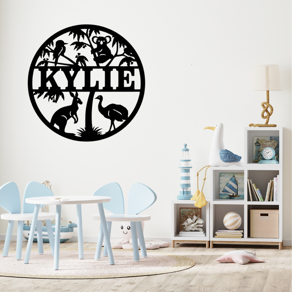 Native Australian animal décor styled in a playful kids bedroom