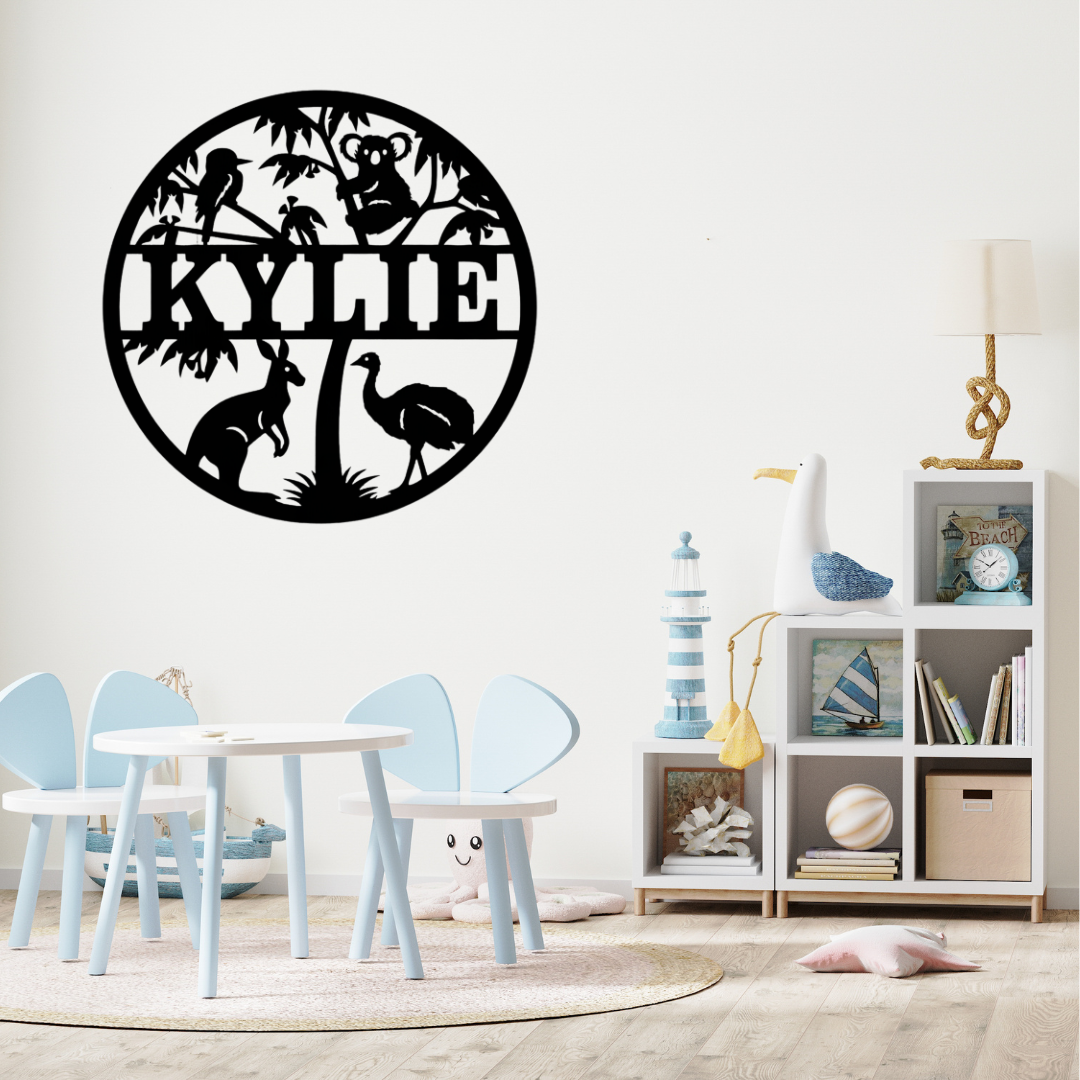 Native Australian animal décor styled in a playful kids bedroom