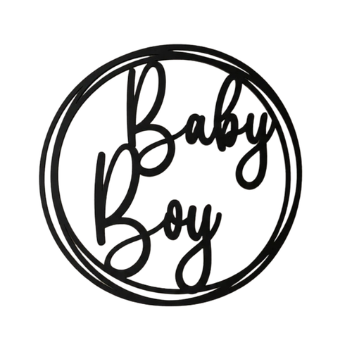 Baby Boy Script Personalised Nursery Metal Wall Art crafted from premium laser-cut steel with a durable powder-coated finish.