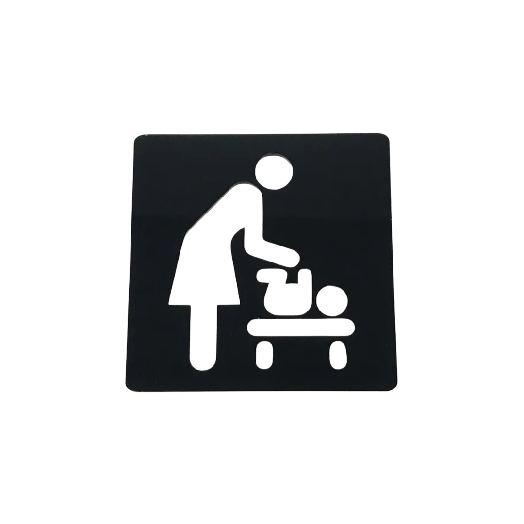 Baby Changing Station Metal Sign crafted from premium laser-cut steel with a durable powder-coated finish.