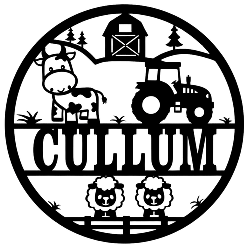 Barnyard Buddies farm-themed wall sign on plain background