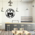 Beer Themed | It's Always Happy Hour Beer Metal Wall Art displayed in a modern home bar.