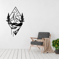 Mountain wall art displayed in a modern rustic interior space