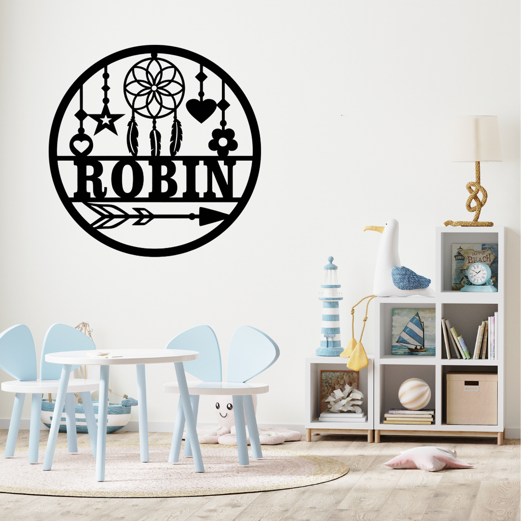 Bohemian dreamcatcher décor styled in a cosy nursery room