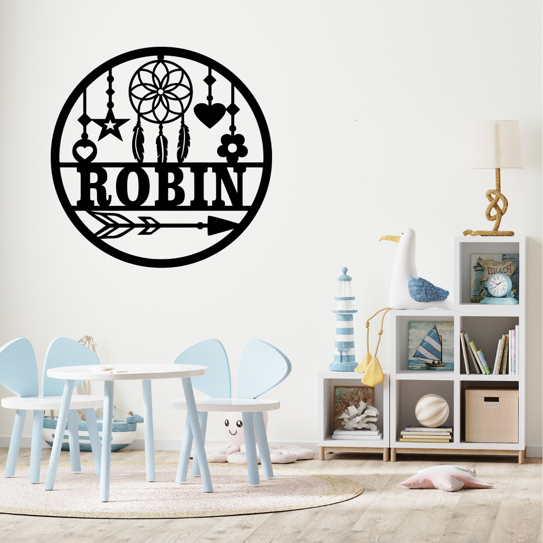 Bohemian dreamcatcher décor styled in a cosy nursery room