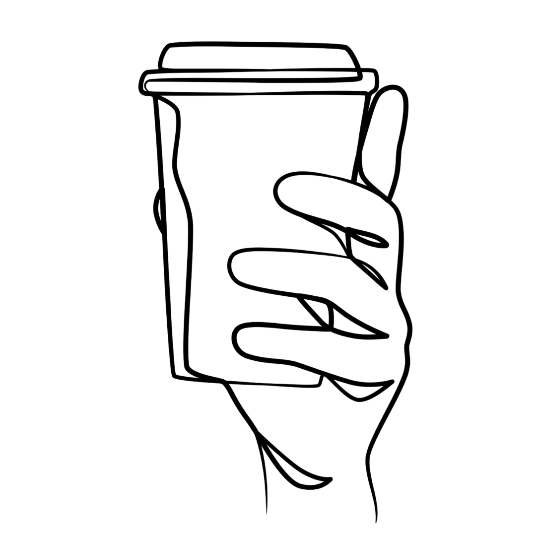Coffee cup metal wall art minimalist line design modern decor