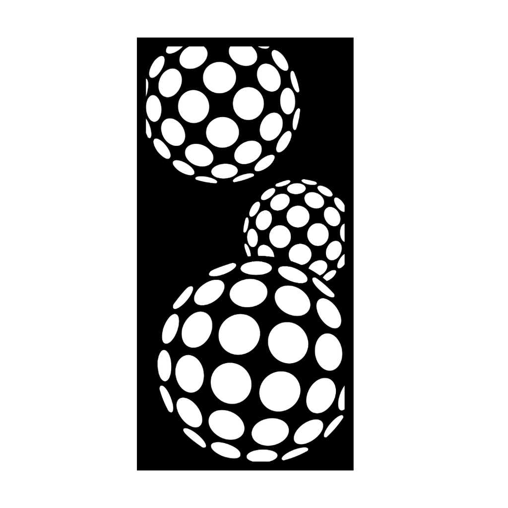Bubble Flow decorative metal privacy panel isolated on a white background showing its organic bubble-inspired design