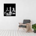 Checkmate | Chess Strategy Metal Wall Art displayed in a modern living room.