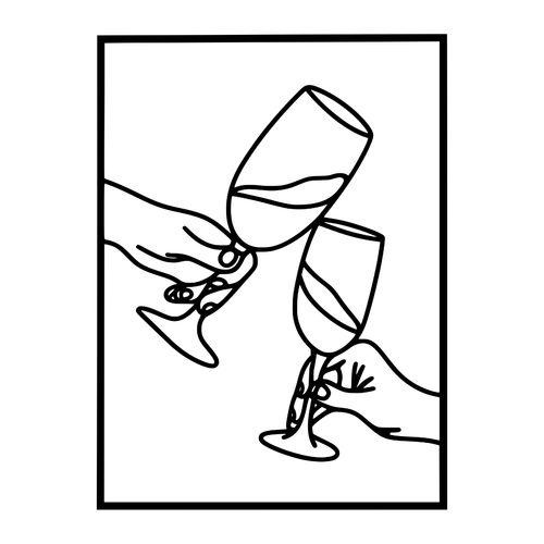 Cheers Together | Wine Glass Metal Wall Art crafted from premium laser-cut powder-coated steel.