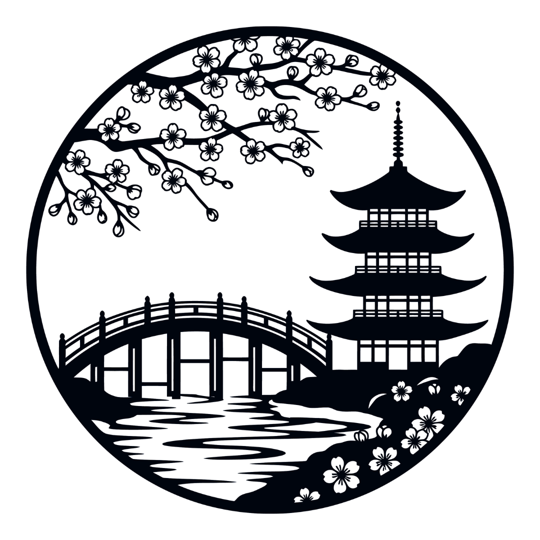 Cherry Blossom Dreams | Japanese Garden Metal Wall Art