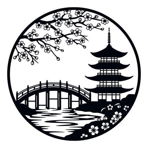 Cherry Blossom Dreams | Japanese Garden Metal Wall Art