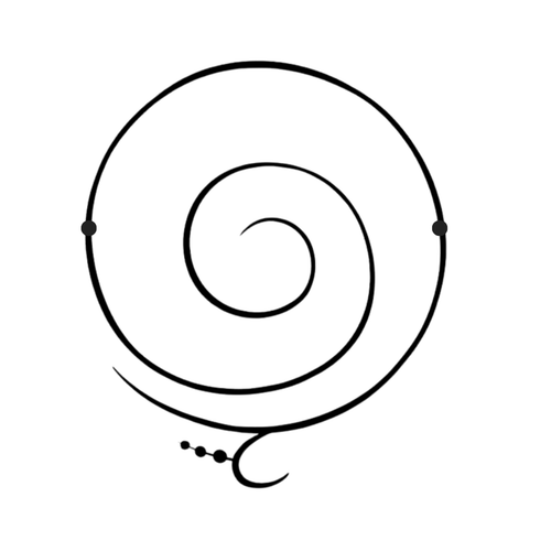 Close-up of a laser-cut minimalist spiral metal wall art featuring an elegant continuous circular design.