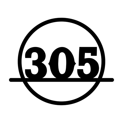 Minimalist circular metal address sign with custom house numbers and a contemporary architectural design.