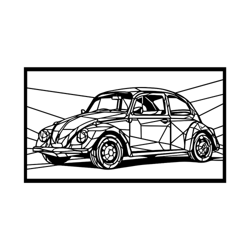 Classic Beetle Volkswagen Beetle Metal Wall Art crafted from premium laser-cut steel with a durable powder-coated finish.
