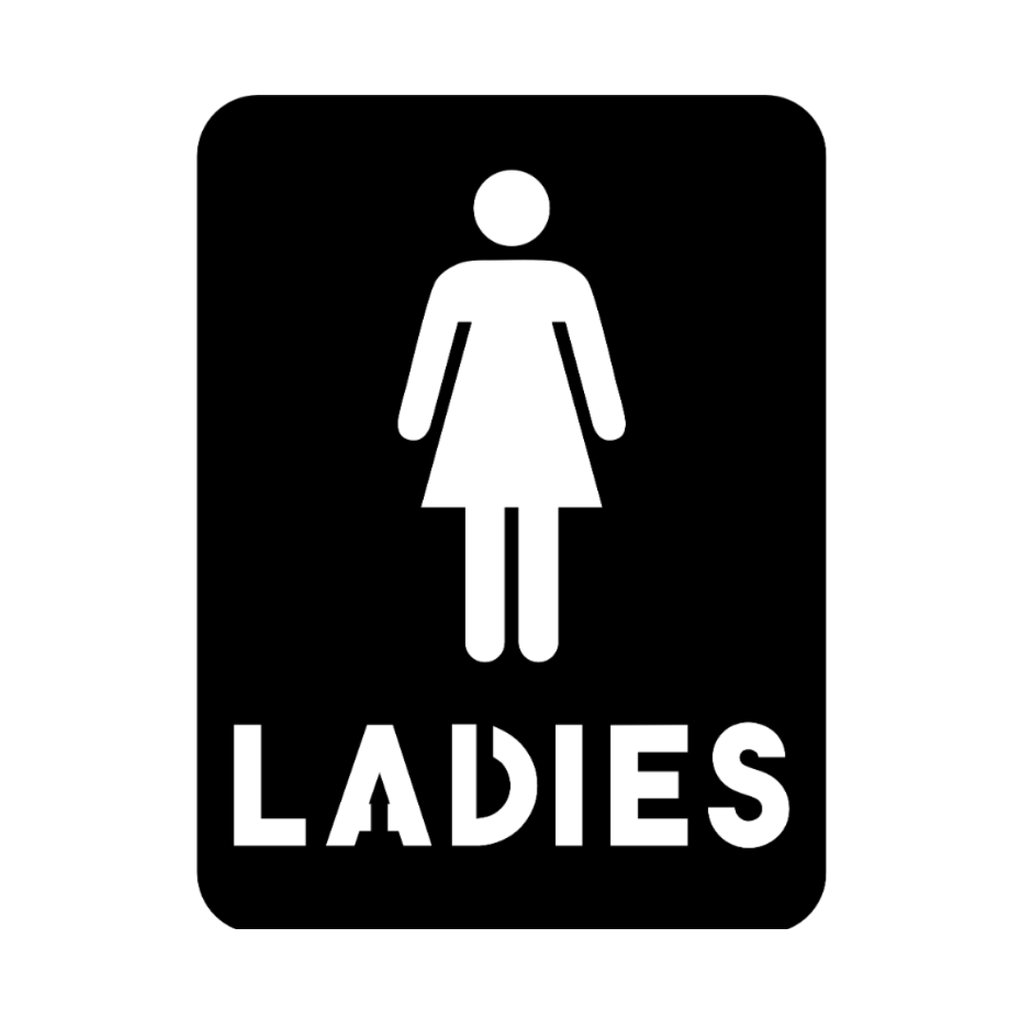 Ladies Bathroom Sign | Metal Toilet Sign crafted from premium laser-cut steel with a durable powder-coated finish.