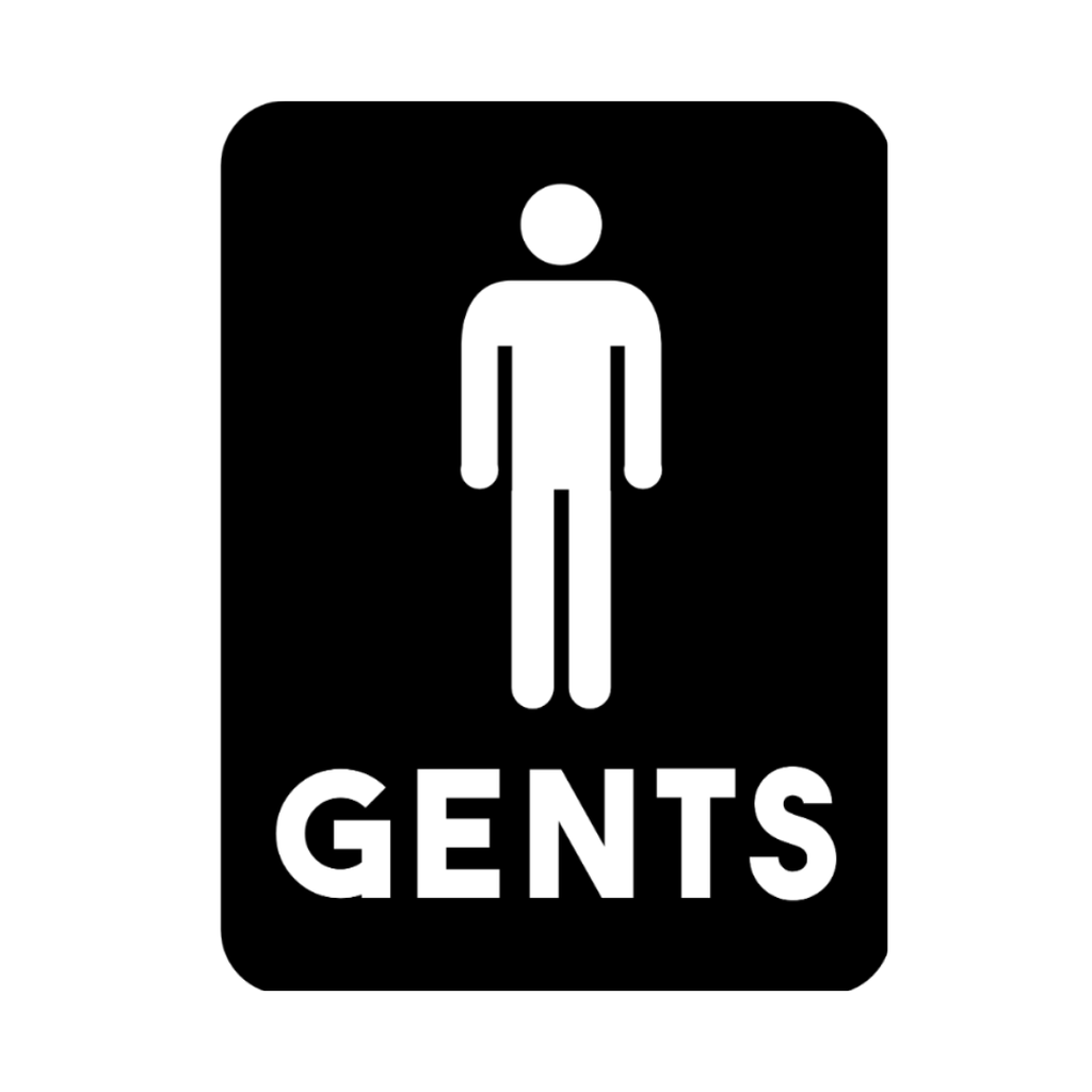 Classic Male Toilet Sign | Metal Bathroom Sign crafted from premium laser-cut steel with a durable powder-coated finish.