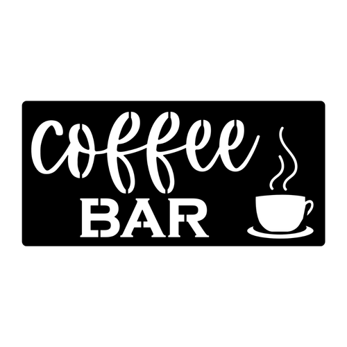 Coffee Bar Kitchen Metal Sign crafted from premium laser-cut steel with a durable powder-coated finish.