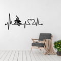 Coffee is Life | Heartbeat Metal Wall Art displayed in a modern living space.