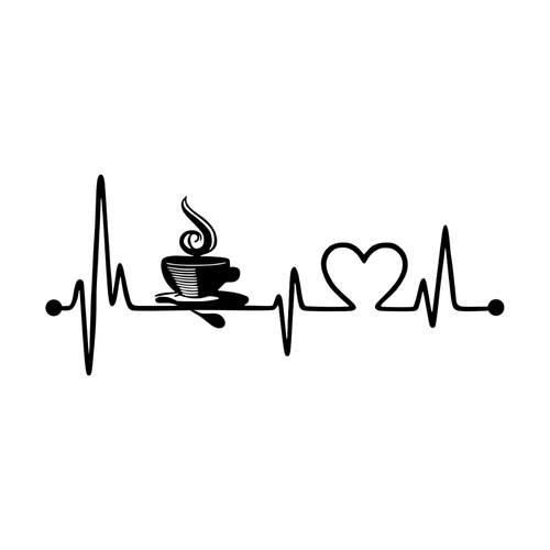 Coffee is Life | Heartbeat Metal Wall Art crafted from premium laser-cut powder-coated steel.