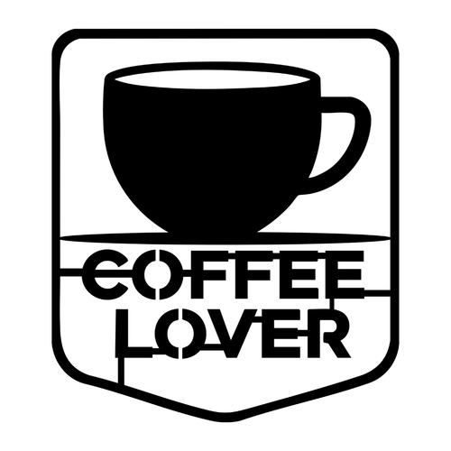Coffee Lover Badge | Coffee Metal Wall Art crafted from premium laser-cut powder-coated steel.
