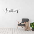 Coffee Pulse | Heartbeat Coffee Script Metal Wall Art displayed in a modern living space.
