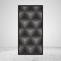 Cube Illusion 3D geometric metal privacy screen with repeating cube pattern and optical illusion design