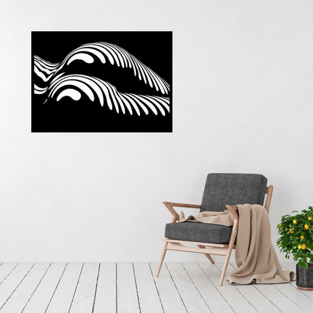 Female wall art displayed in a modern bedroom or dressing room