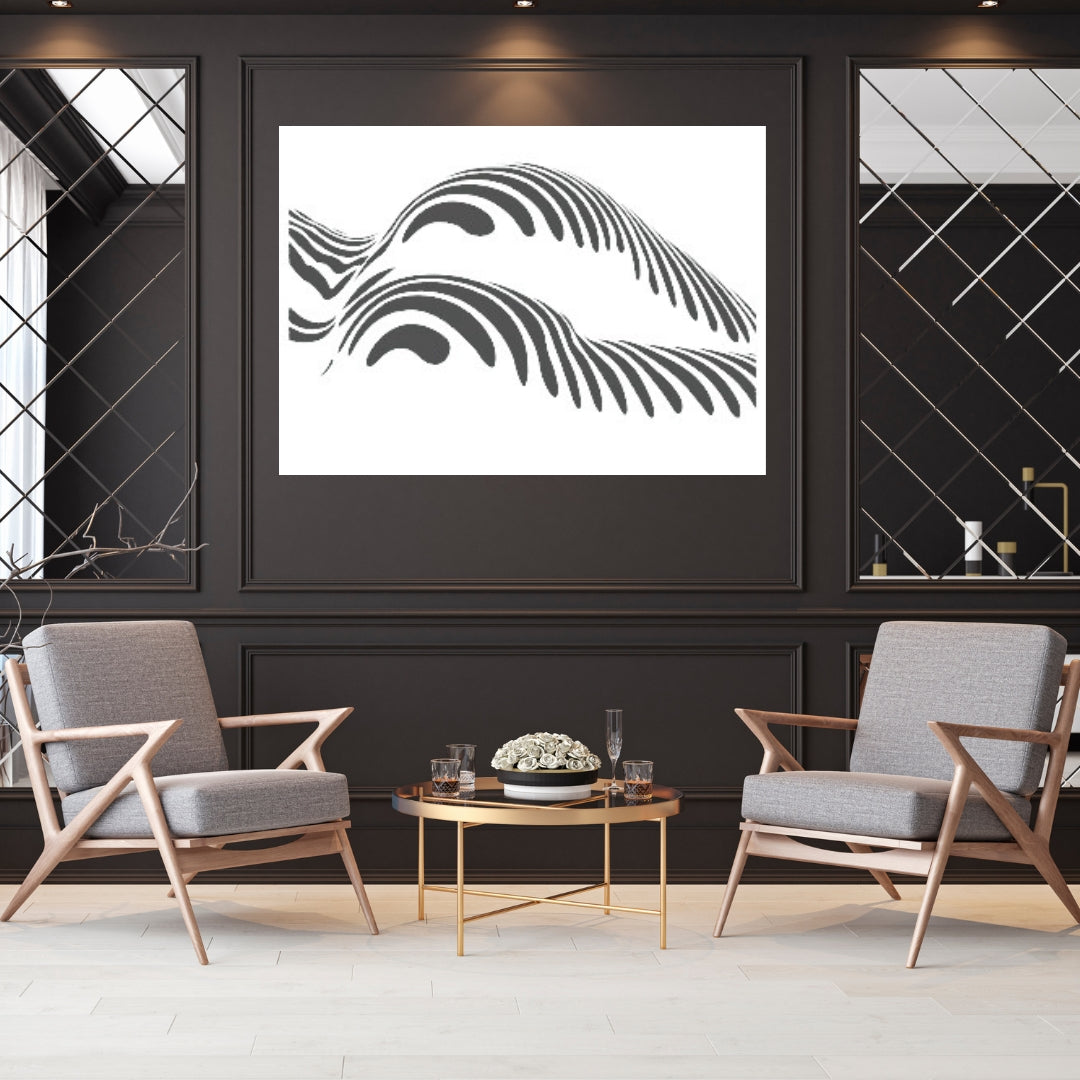 Female metal wall art as a statement piece in a luxury interior setting