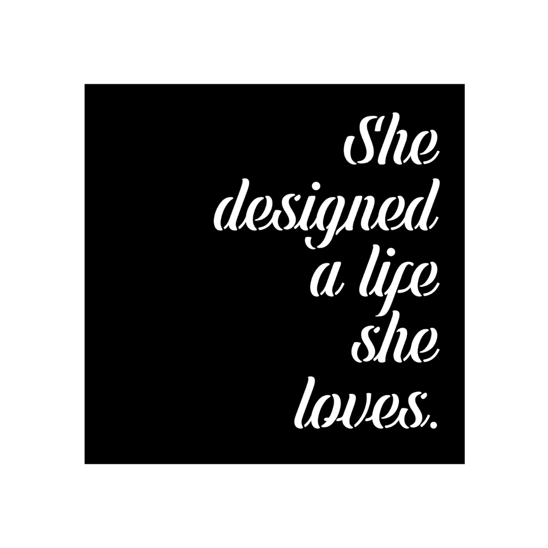 Designed for Success | She Designed a Life She Loves Metal Wall Art crafted from premium laser-cut powder-coated steel.