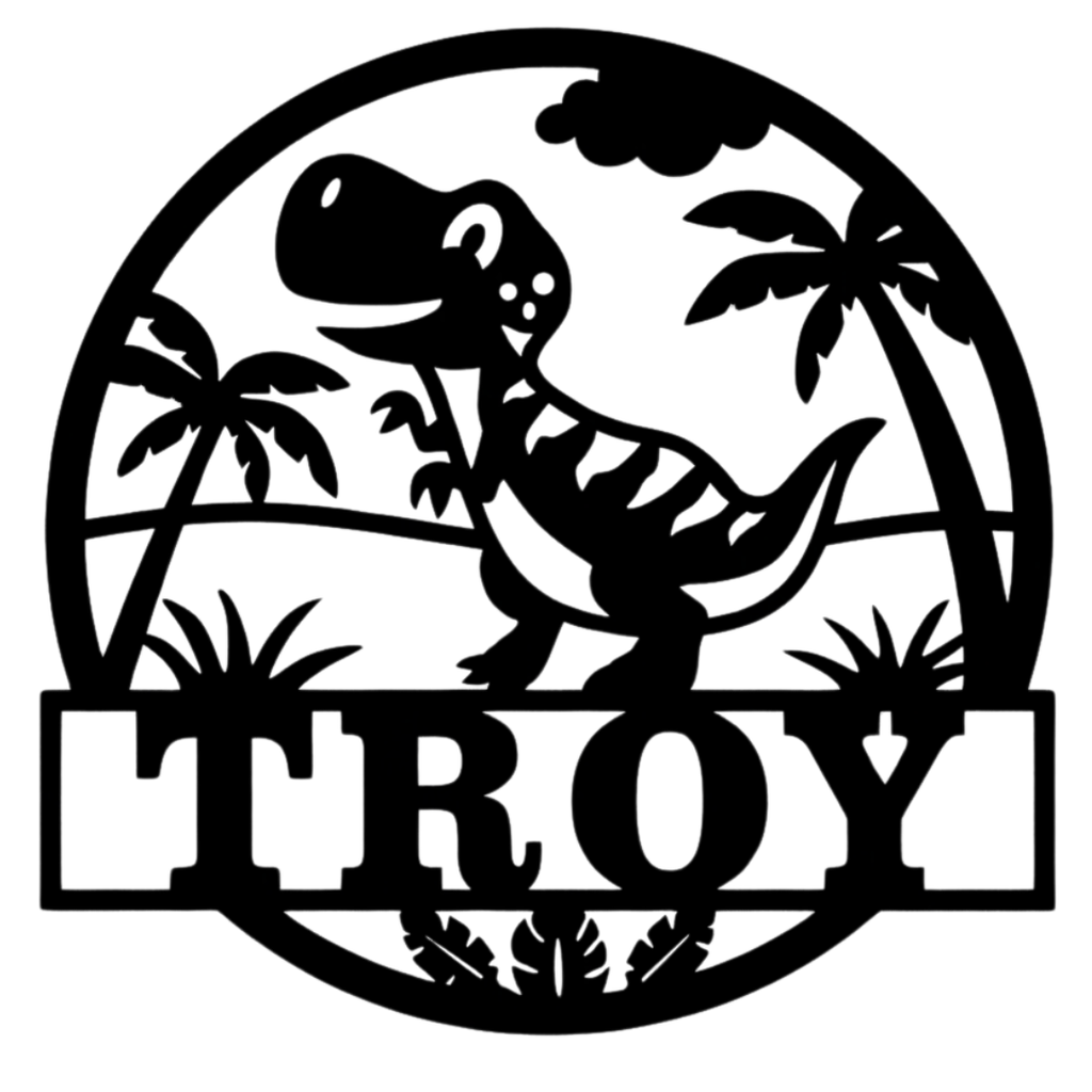 Dino Island Adventure sign isolated on plain white background