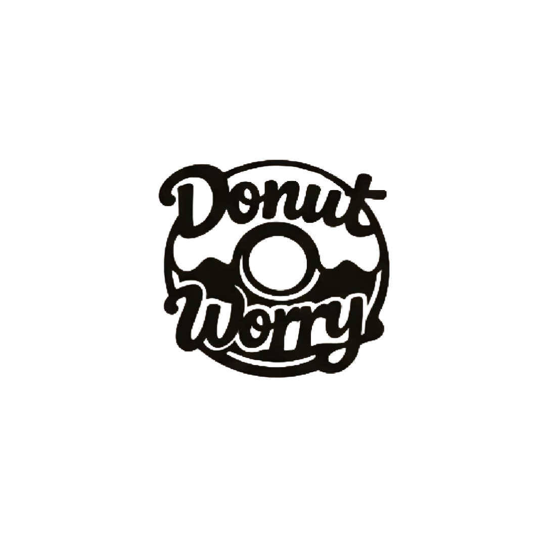 Donut Worry | Humorous Kitchen Metal Wall Art showcasing a fun doughnut-inspired design with the playful "Donut Worry" quote.
