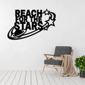 Dream Big Reach for the Stars metal wall art displayed above a contemporary chair in a modern interior