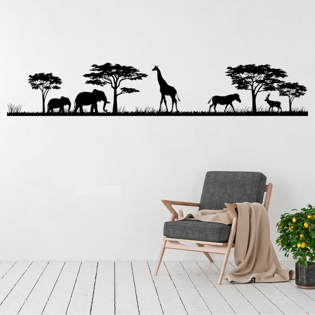 African wall art displayed in a modern interior space