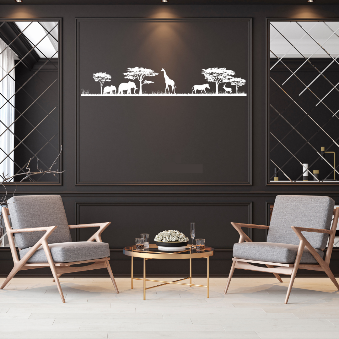 African metal wall art as a statement piece in a luxury interior