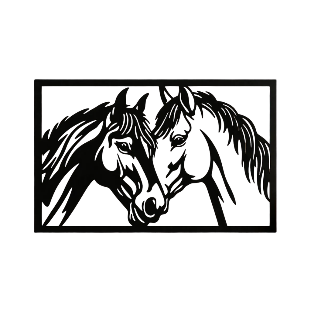 Eternal Bond Horses Metal Wall Art crafted from premium laser-cut steel with a durable powder-coated finish.