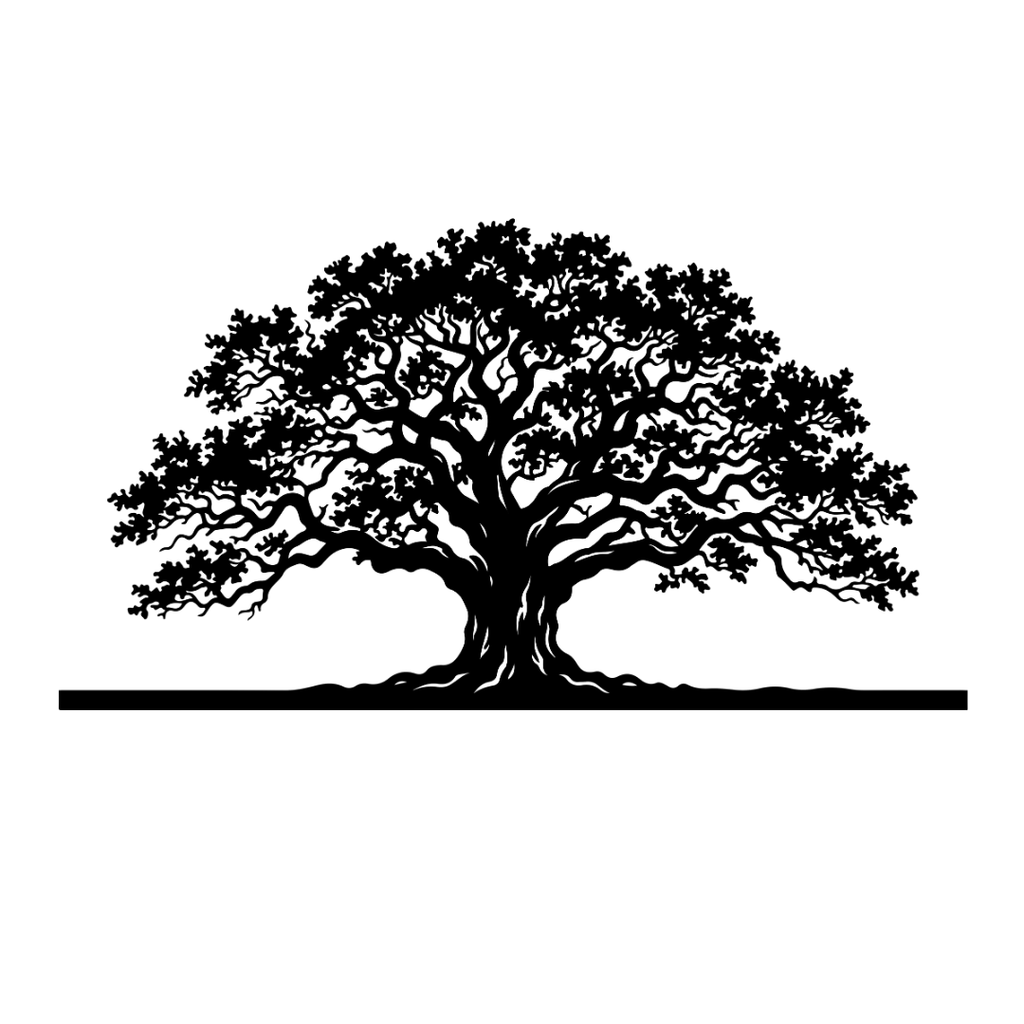 Eternal Roots majestic tree metal wall art on a white background