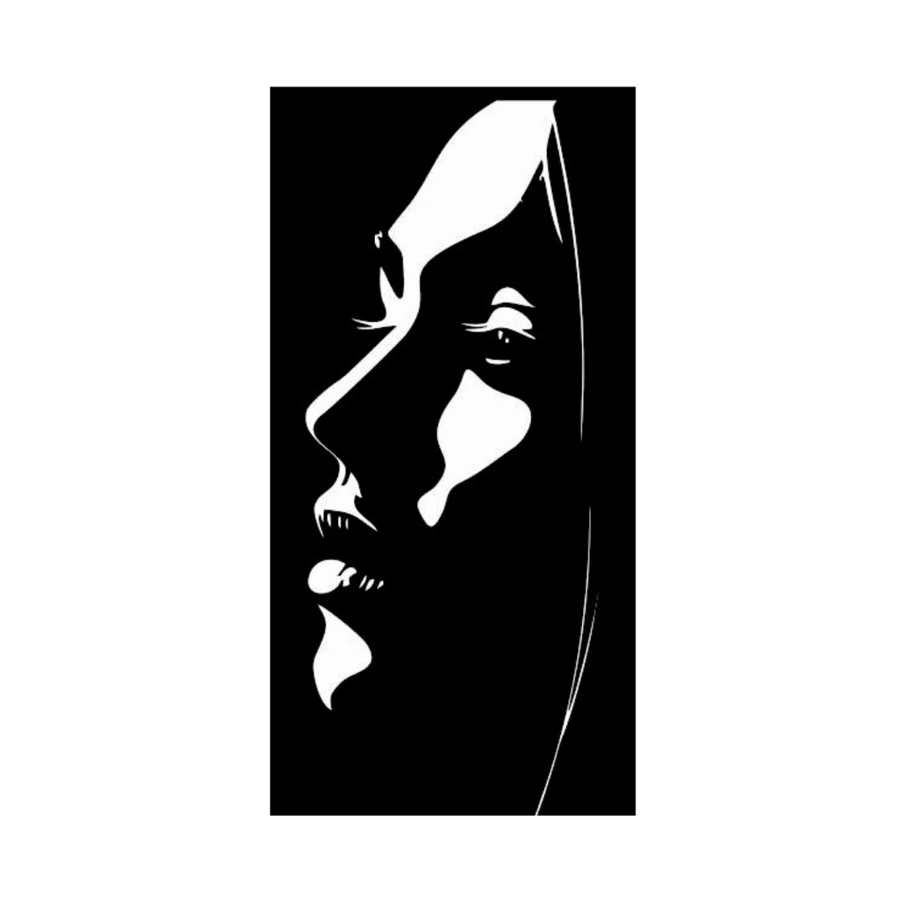 Female face metal wall art elegant minimalist silhouette design