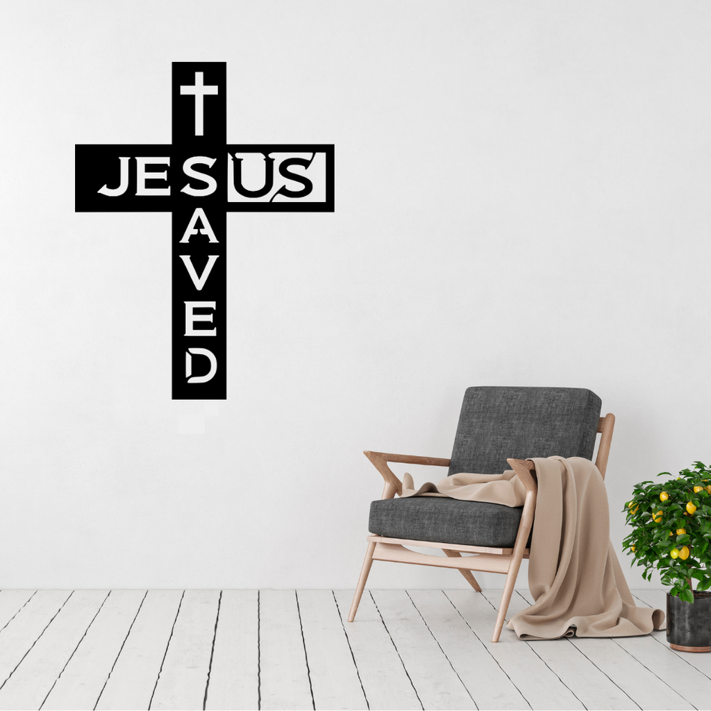Faith Above All | Jesus Saved Metal Wall Art