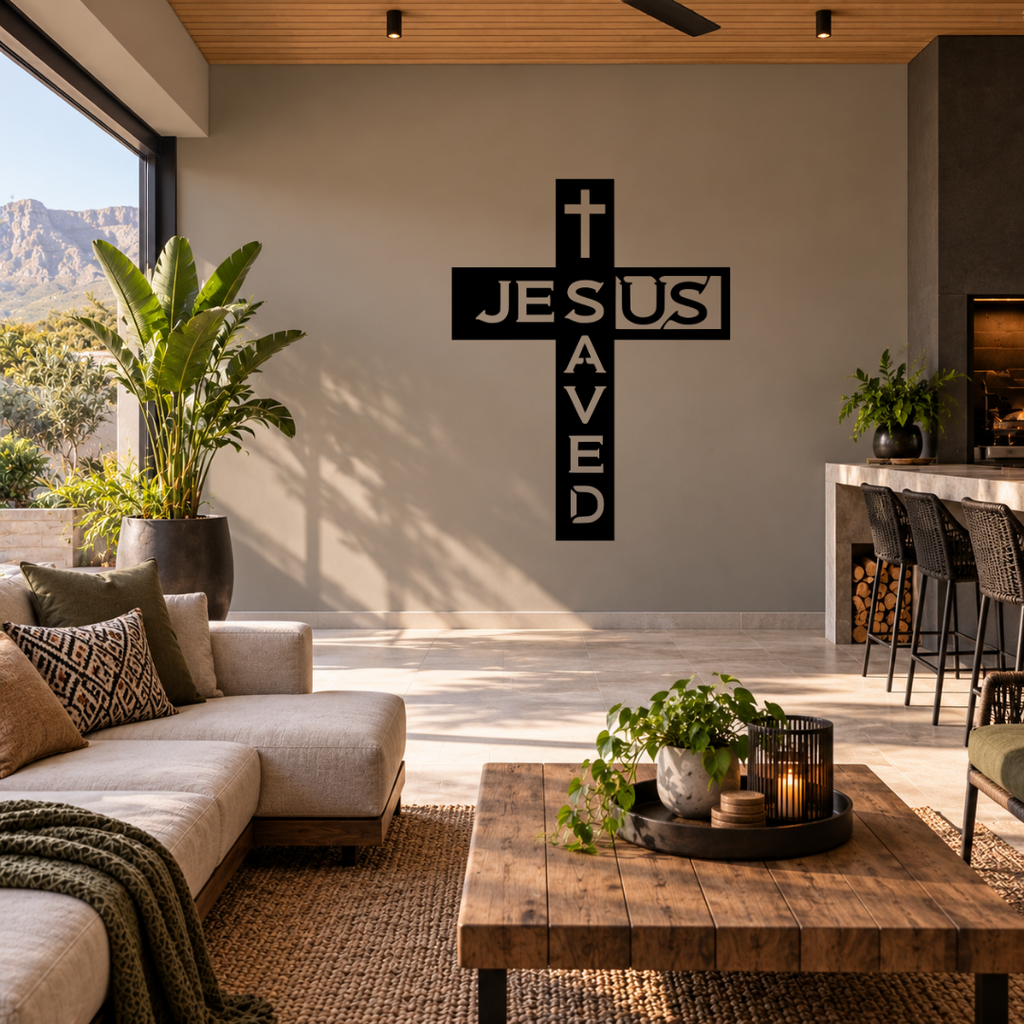Faith Above All | Jesus Saved Metal Wall Art