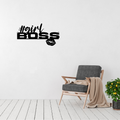 Fearless Ambition | Girl Boss Metal Wall Art displayed in a stylish modern living room.